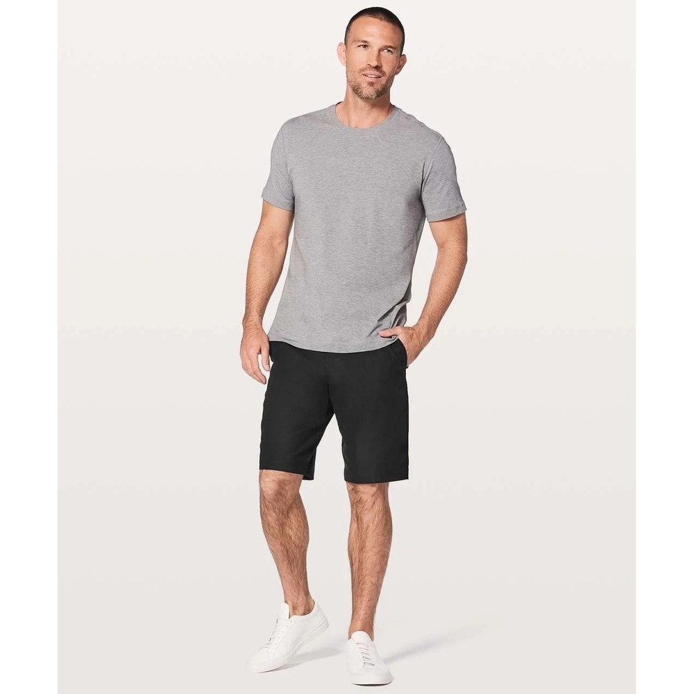 Lululemon Mens 34 Commission Shorts Relaxed Warpstreme 11" Black M7A83S NWOT
